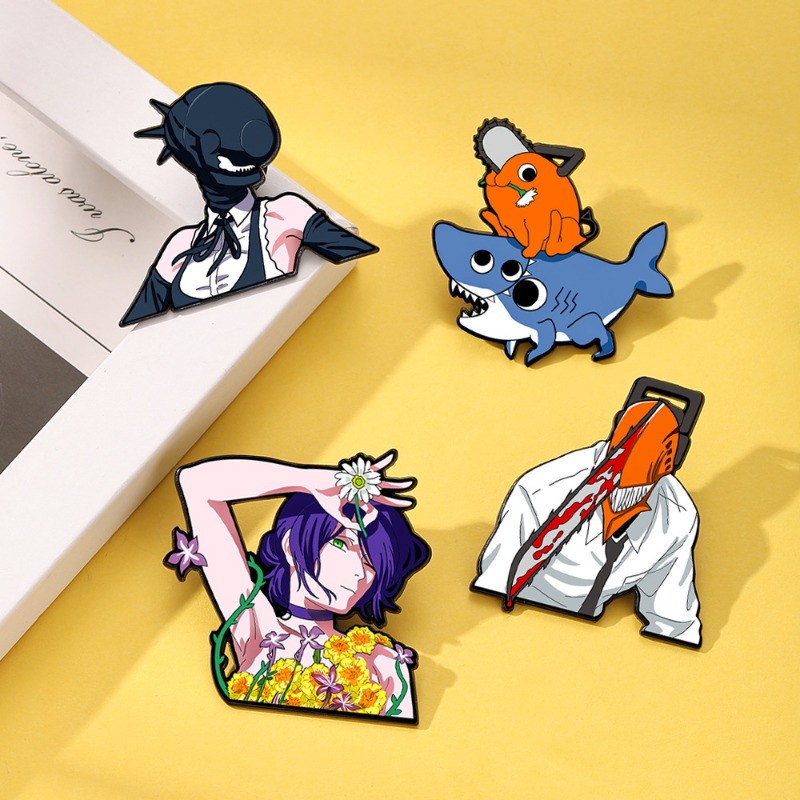 4pcs Chainsaw Man Anime Enamel - Men Accessories Gift Set ulasan dan harga
