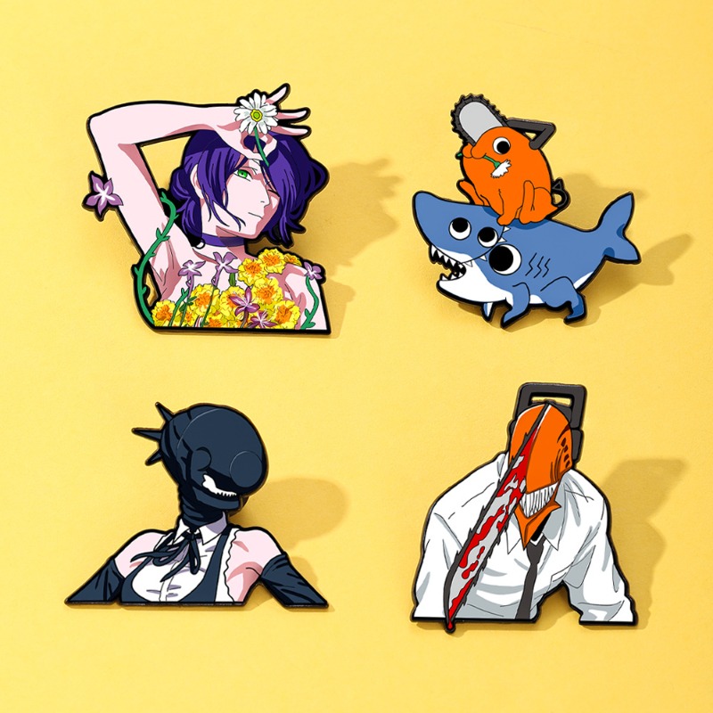 4pcs Chainsaw Man Anime Enamel - Men Accessories Gift Set ulasan dan harga