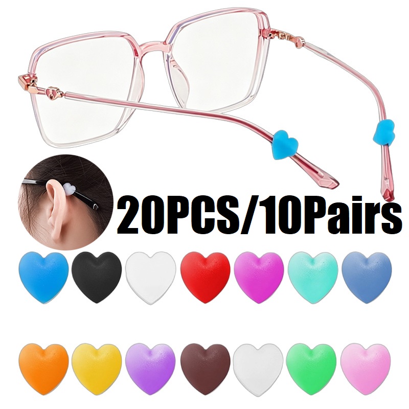 20PCS Heart Silicone Glasses E - Men Accessories Tips ulasan dan harga