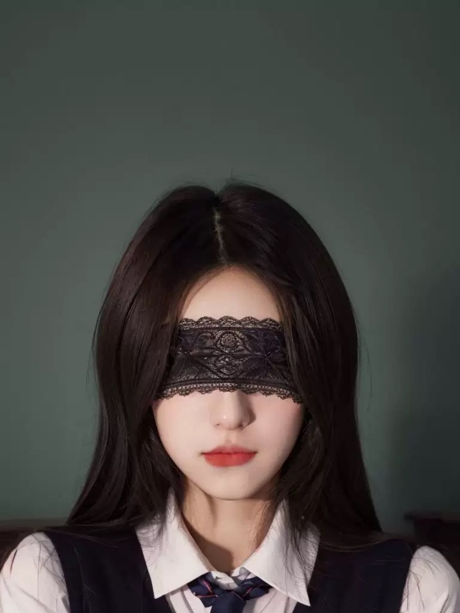 Sexy Lace Eye Mask Black Flora - Men Accessories For Party ulasan dan harga