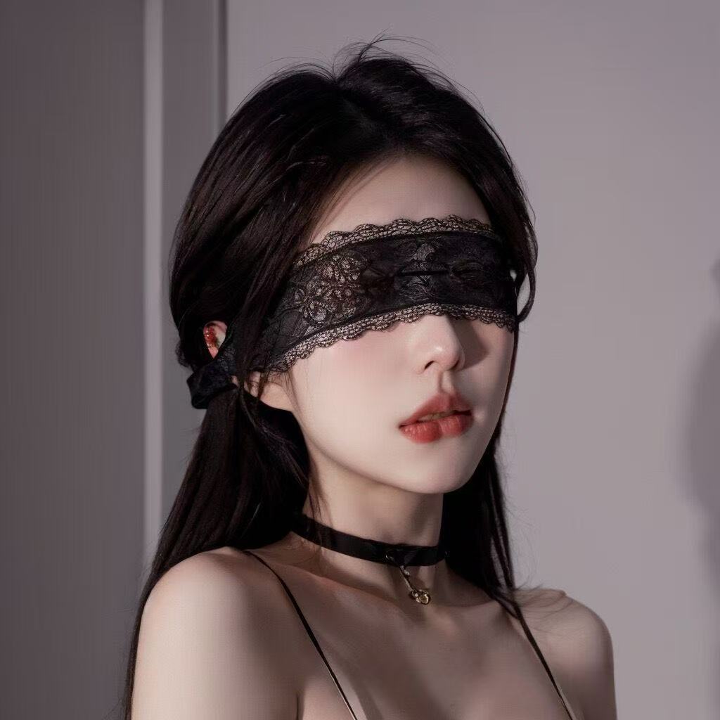 Sexy Lace Eye Mask Black Flora - Men Accessories For Party ulasan dan harga