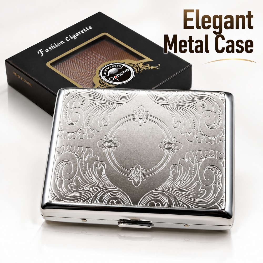 Stainless Steel Cigarette Box  - Men Accessories Box ulasan dan harga