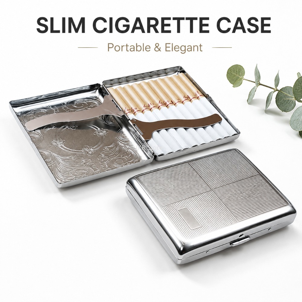 Stainless Steel Cigarette Box  - Men Accessories Box ulasan dan harga
