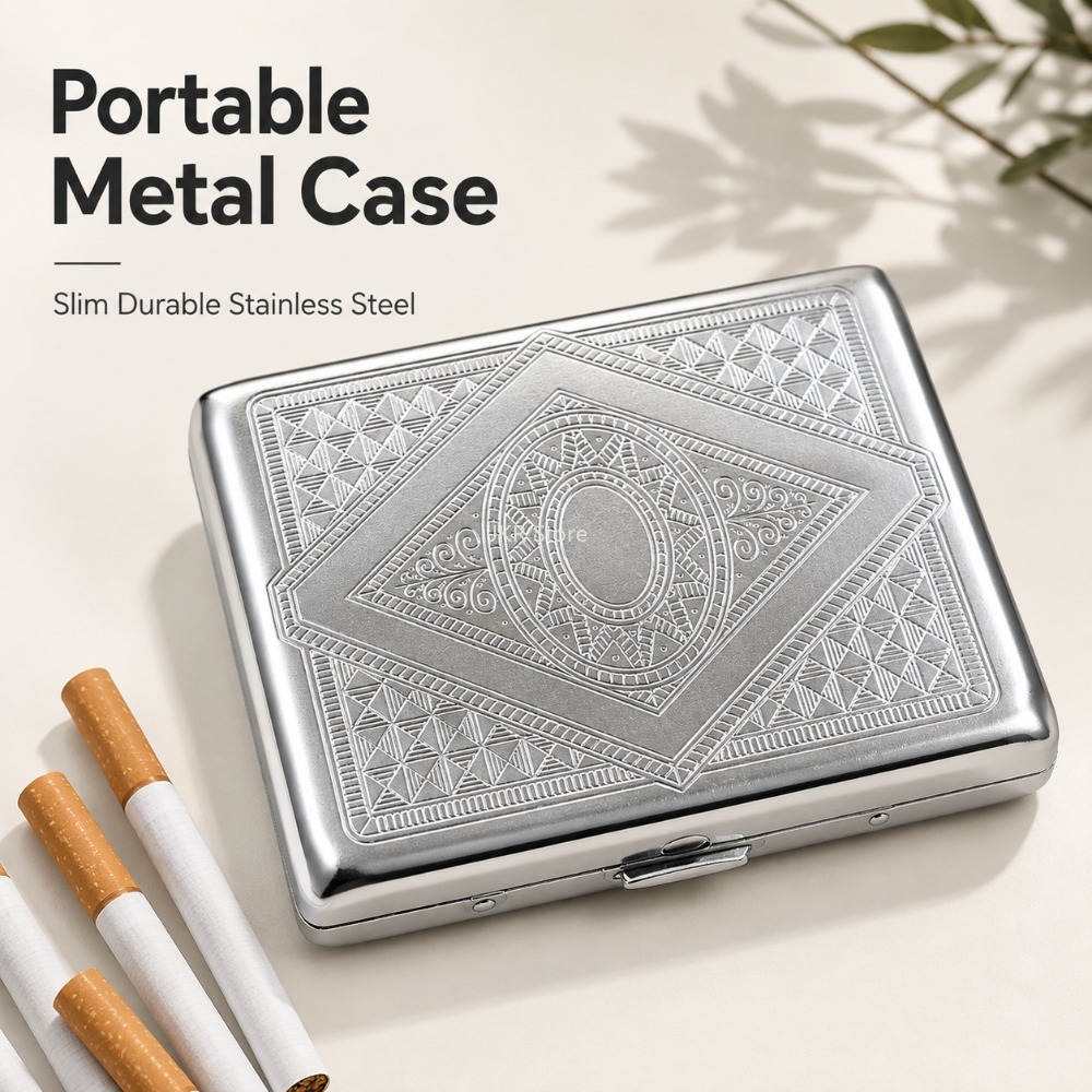 Stainless Steel Cigarette Box  - Men Accessories Box ulasan dan harga