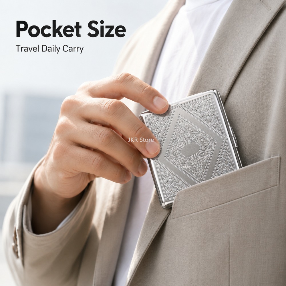 Stainless Steel Cigarette Box  - Men Accessories Box ulasan dan harga