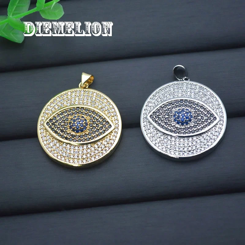 Big Round Full Cubic Zirconia  - Men Accessories Evil Eye ulasan dan harga
