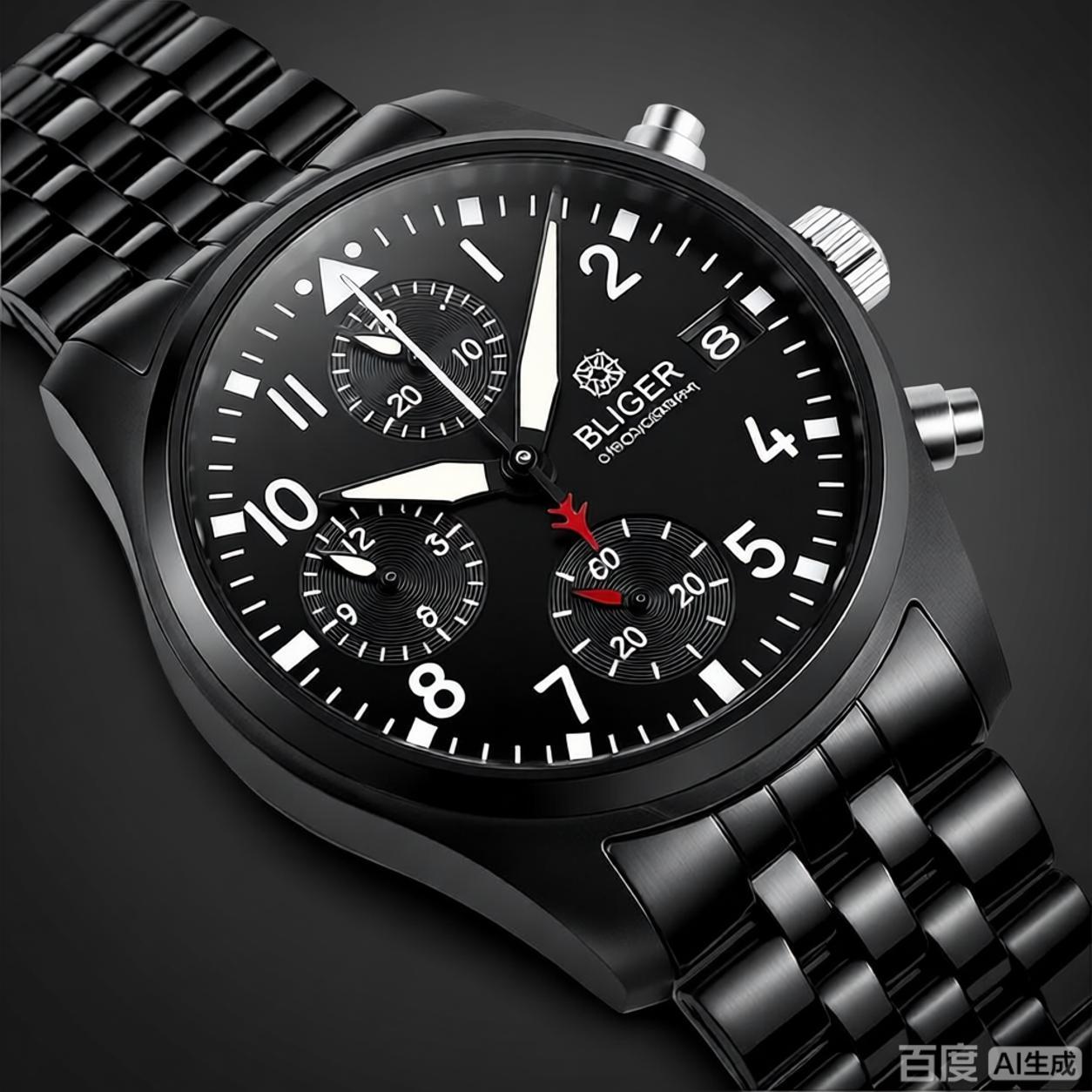 BLIGER Full Black Brushed 38mm - Men Accessories Jewellery ulasan dan harga