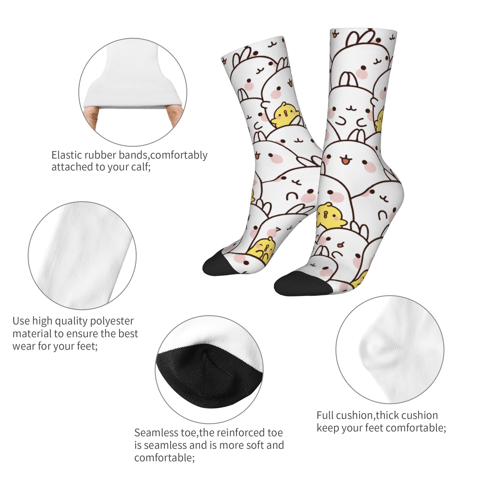 Men Women Molang cartoon Socks - Men'S Accessories Best ulasan dan harga