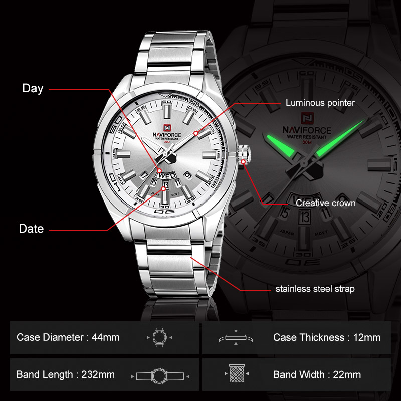 NAVIFORCE Brand Men Watches Fu - Men Accessories For Wrist ulasan dan harga