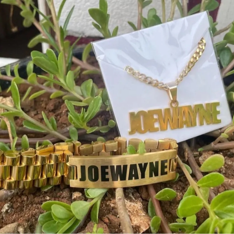 Custom Men Name Necklace Big B - Men Accessories Gift Set ulasan dan harga