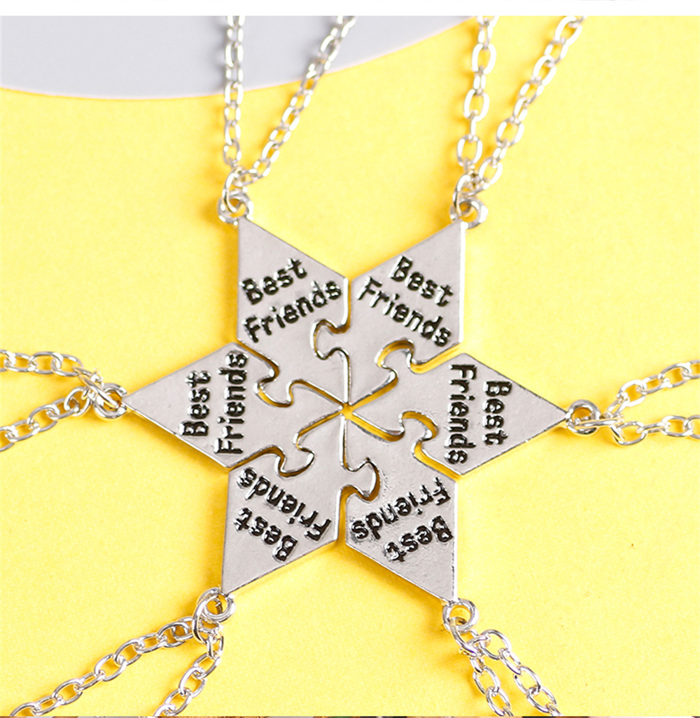 6 Pcs/Set Best Friend Necklace - Men'S Accessories Best ulasan dan harga