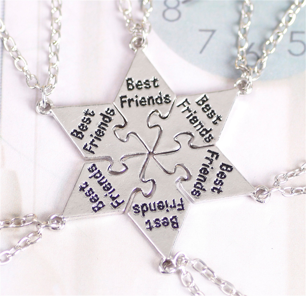 6 Pcs/Set Best Friend Necklace - Men'S Accessories Best ulasan dan harga
